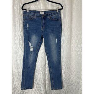 Gogo Jeans USA SIZE 11, In Seam 26” Light Distressed Jeans For Women